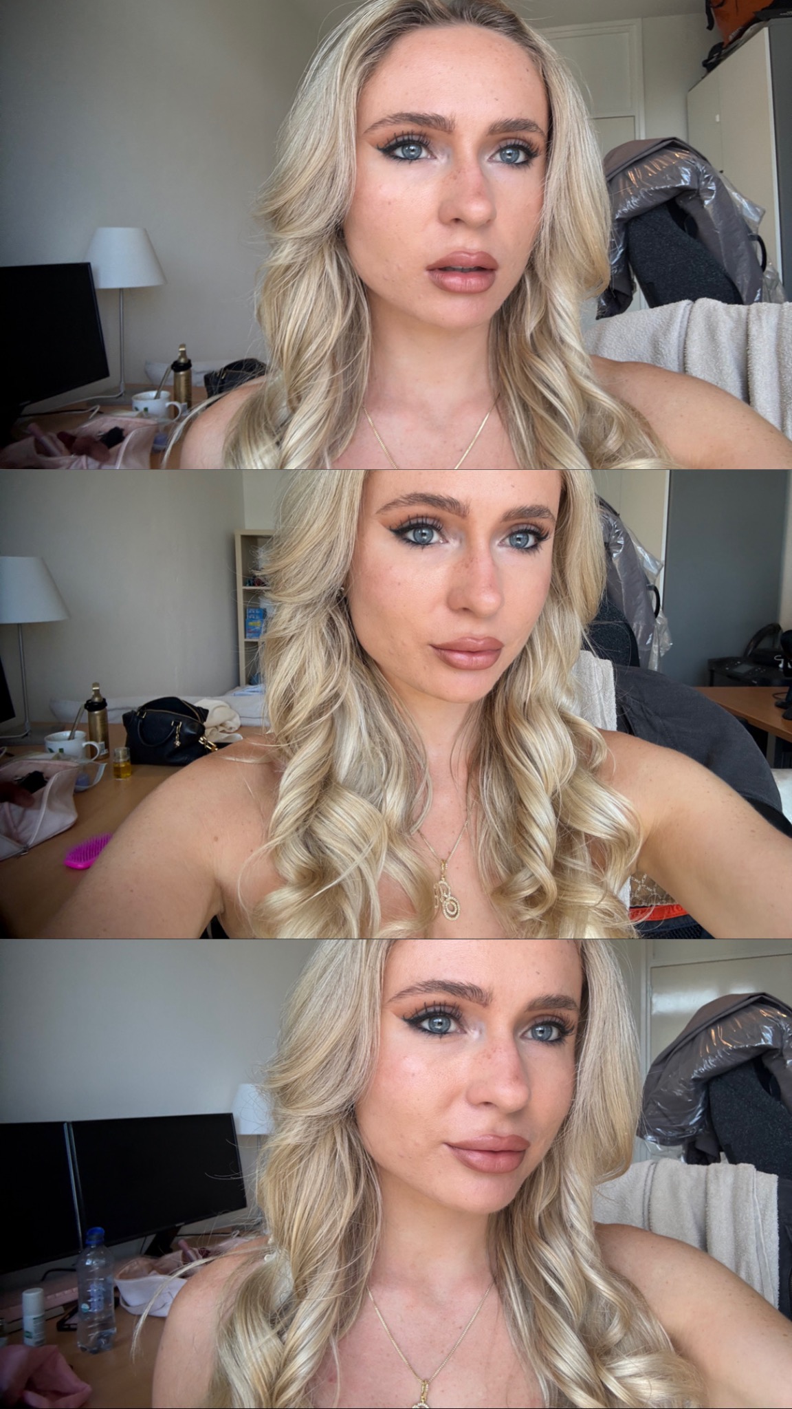Augusta's signature makeup and hair details
